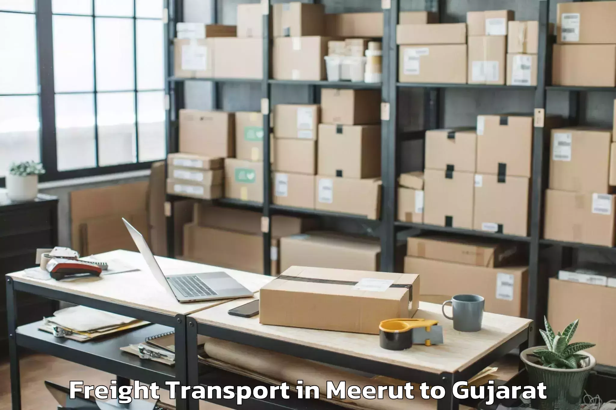 Easy Meerut to Jamjodhpur Freight Transport Booking